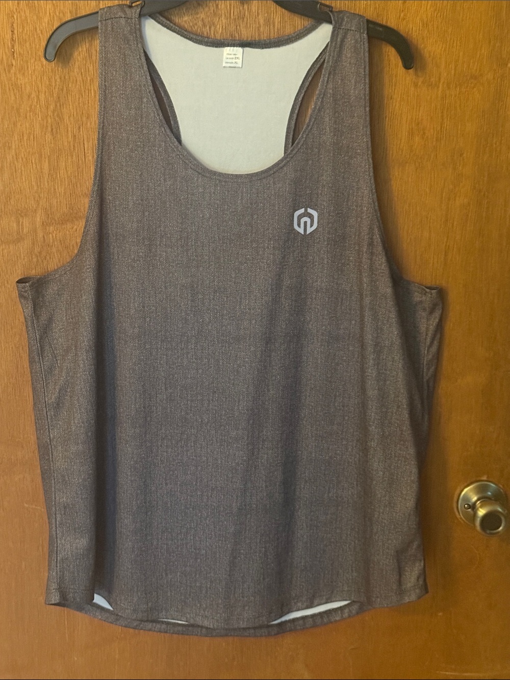 Men's dark gray Athletic Tank with Reflective Logo